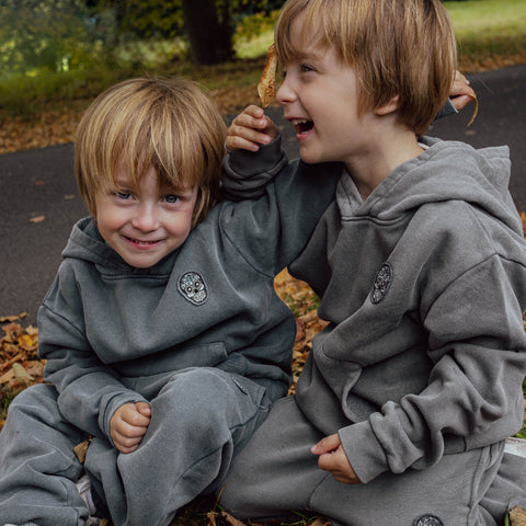 (The Classic Heavywash) Kids Tracksuit  - Slate Blue