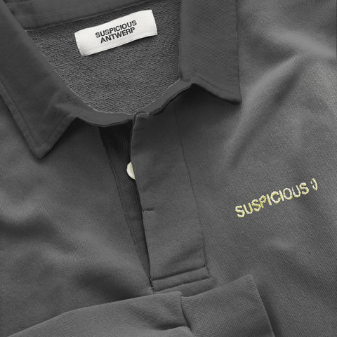 The Suspicious Smiley Kangooroo Polo - Dark Shadow