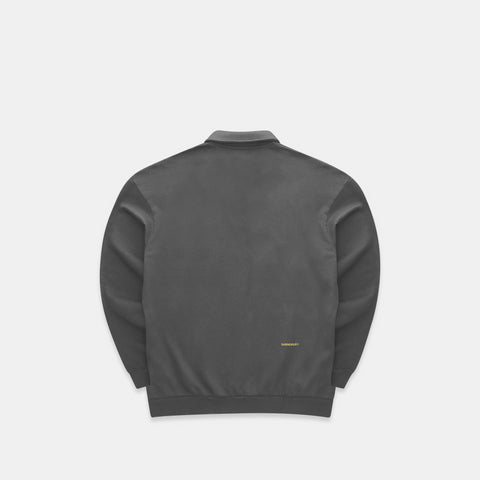 The Suspicious Smiley Half-Zip Polo - Dark Shadow