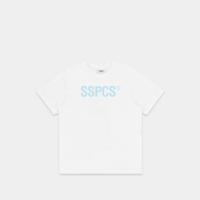 (SS24) The Smiley Tee - White // Coral Blue