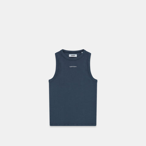 (SS24) The Suspicious Smiley Tank Top - Coastal Blue