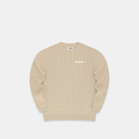 The Cable Pattern Knitted Sweat - Dune