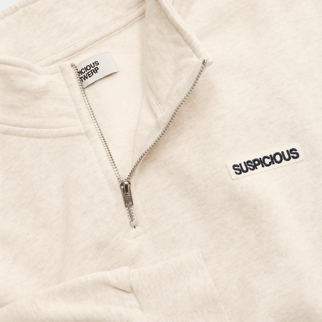 The Label Half-Zip Crewneck - Dune Heather