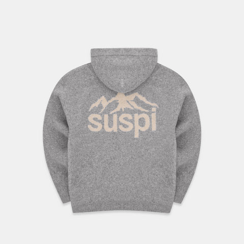 The Suspi Landscape Knitted Hoodie - Heather Grey