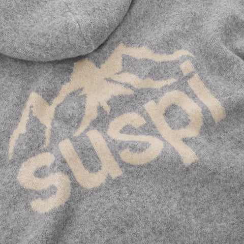 The Suspi Landscape Knitted Hoodie - Heather Grey