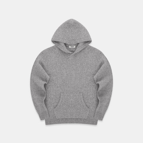 The Suspi Landscape Knitted Hoodie - Heather Grey