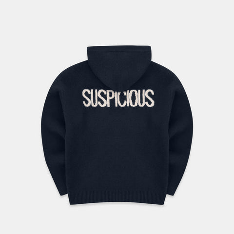 The Suspicious 1 Knitted Hoodie - Navy