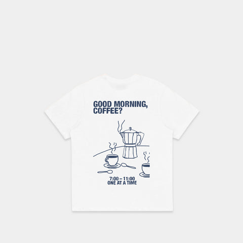 The Good Morning Coffee Tee - White