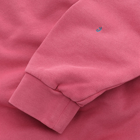 The Suspicious Smiley Half-Zip Crewneck - Crimson