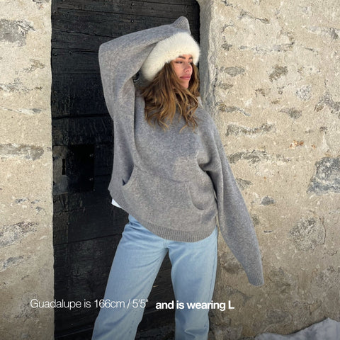 (Everything Knitted) The Landscape Knitted Hoodie - Heather Grey